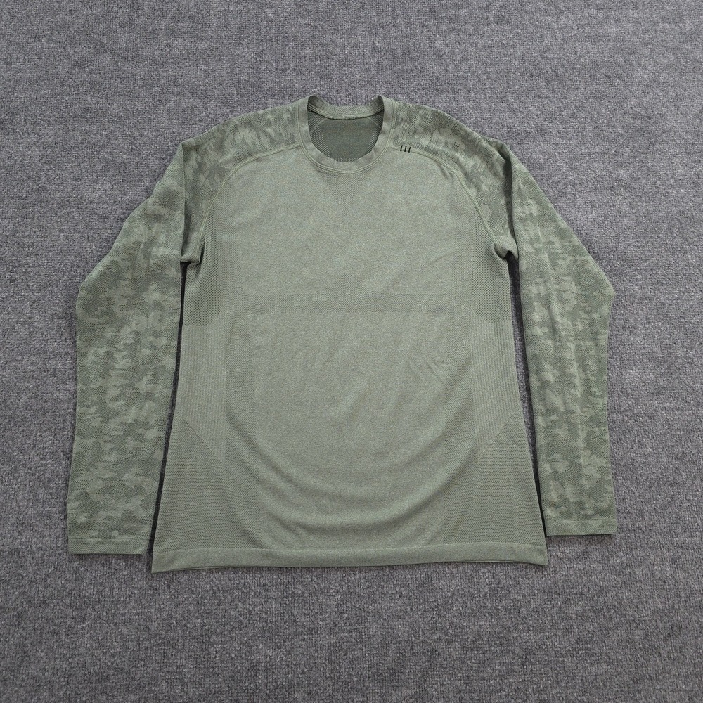 Lululemon Shirt Mens M Green Camo Metal Vent Tech 2.0 Performance Running Gym